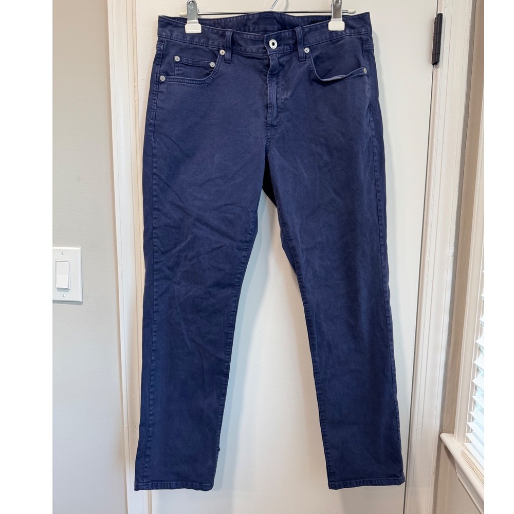 Bonobos Mens 5 Pocket‎ Pants Navy Blue Cotton Stretch Straight Leg 32x30